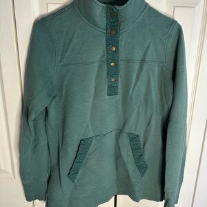 Women’s LL Bean Green quarter zip/button